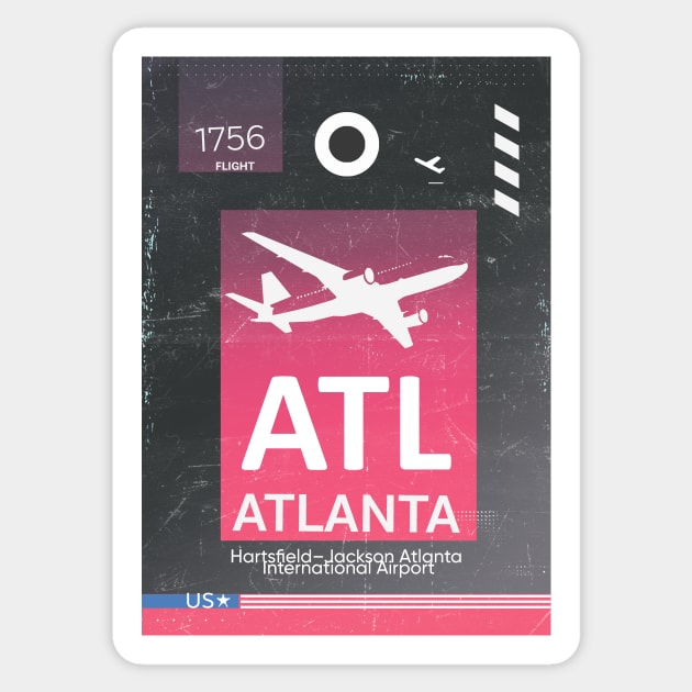 ATL Atlanta airport code Sticker by Woohoo